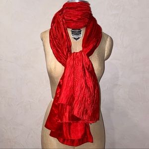 Fortuny crepe silk scarf w/drawstring pouch bag